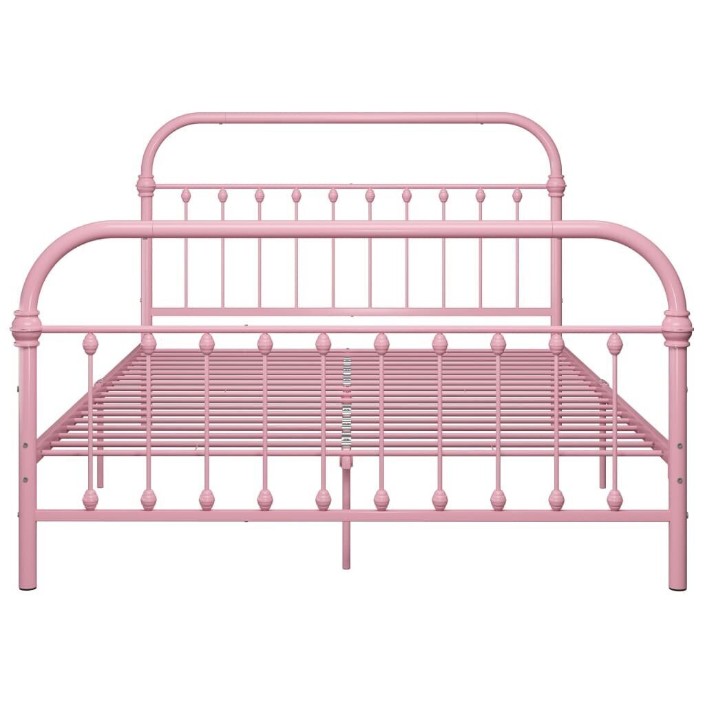 vidaXL gultas rāmis, rozā metāls, 160x200 cm cena un informācija | Gultas | 220.lv