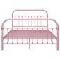 vidaXL gultas rāmis, rozā metāls, 160x200 cm cena un informācija | Gultas | 220.lv