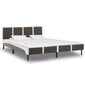 vidaXL gulta ar matraci, pelēka un balta, 180x200 cm, mākslīgā āda cena un informācija | Gultas | 220.lv