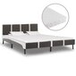 vidaXL gulta ar matraci, pelēka un balta, 180x200 cm, mākslīgā āda cena un informācija | Gultas | 220.lv