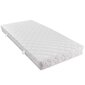 vidaXL gulta ar matraci, balta, 90x200 cm, mākslīgā āda cena un informācija | Gultas | 220.lv