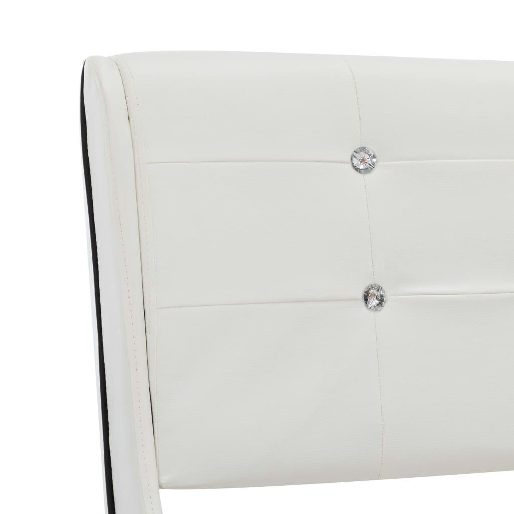 vidaXL gulta ar matraci, balta, 140x200 cm, mākslīgā āda cena un informācija | Gultas | 220.lv