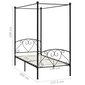 vidaXL gultas rāmis ar nojumi, melns, metāls, 120x200 cm cena un informācija | Gultas | 220.lv