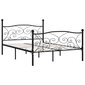vidaXL gultas rāmis ar redeļu pamatni, melns, 120x200 cm, metāls cena un informācija | Gultas | 220.lv