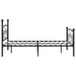 vidaXL gultas rāmis ar redeļu pamatni, melns, 160x200 cm, metāls cena un informācija | Gultas | 220.lv