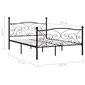 vidaXL gultas rāmis ar redeļu pamatni, melns, 160x200 cm, metāls cena un informācija | Gultas | 220.lv