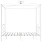 vidaXL gultas rāmis ar nojumi, balts, metāls, 180x200 cm cena un informācija | Gultas | 220.lv