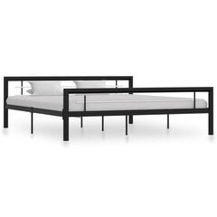vidaXL gultas rāmis, melns ar baltu, metāls, 180x200 cm cena un informācija | Gultas | 220.lv