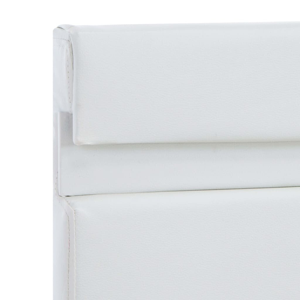 vidaXL gultas rāmis ar LED, balta mākslīgā āda, 160x200 cm cena un informācija | Gultas | 220.lv