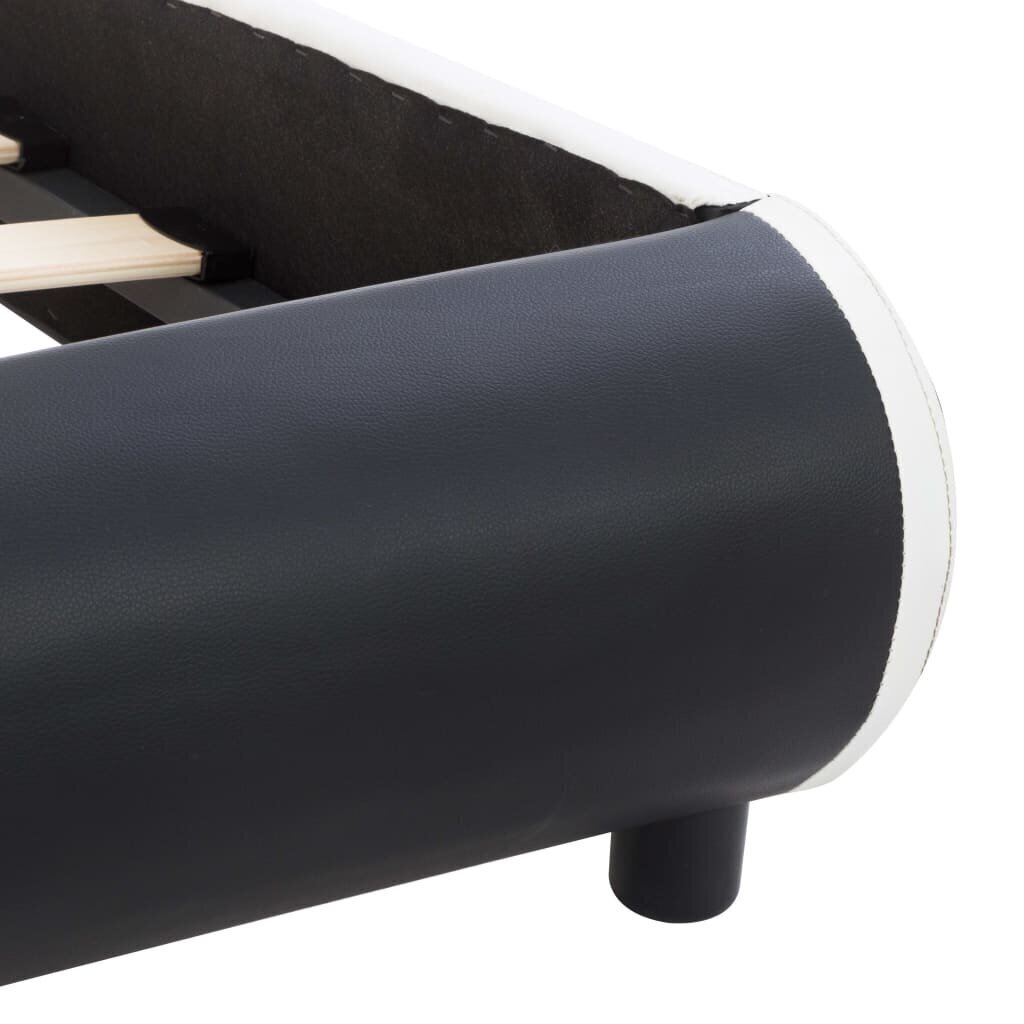 vidaXL gultas rāmis ar LED, melna mākslīgā āda, 160x200 cm цена и информация | Gultas | 220.lv