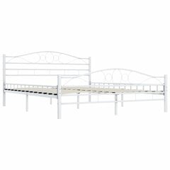vidaXL gultas rāmis, balts, 160x200 cm, metāls cena un informācija | Gultas | 220.lv