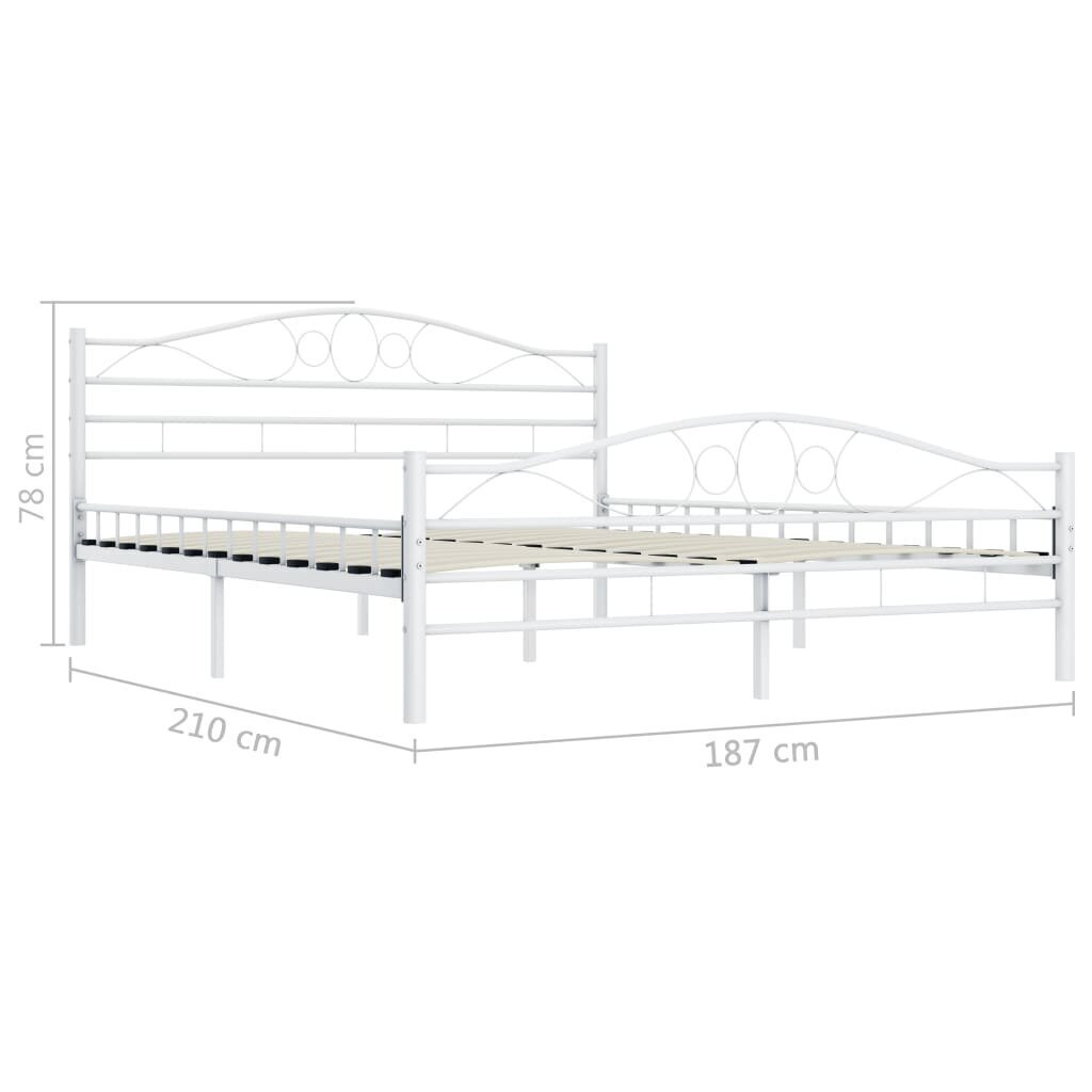 vidaXL gultas rāmis, balts metāls, 180x200 cm cena un informācija | Gultas | 220.lv