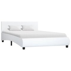 vidaXL gultas rāmis, balta mākslīgā āda, 140x200 cm cena un informācija | Gultas | 220.lv