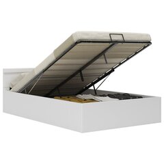 vidaXL hidraulisks gultas rāmis ar LED, balta mākslīgā āda, 120x200 cm цена и информация | Кровати | 220.lv