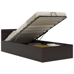 vidaXL gulta ar hidraulikas mehānismu un LED, pelēka mākslīgā āda цена и информация | Кровати | 220.lv