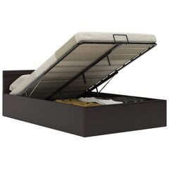 vidaXL hidraulisks gultas rāmis ar LED, pelēka mākslīgā āda, 120x200cm цена и информация | Кровати | 220.lv