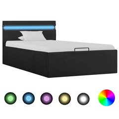 Каркас кровати со светодиодом и гидравлическим ящиком для хранения, серый, 90x200 см цена и информация | Кровати | 220.lv