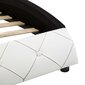 vidaXL gultas rāmis, melns un balts, 140x200 cm, mākslīgā āda cena un informācija | Gultas | 220.lv
