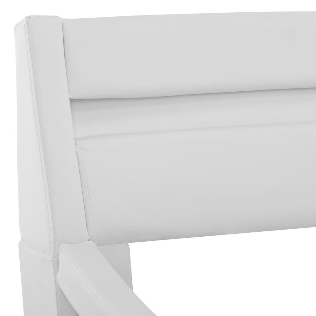 vidaXL gultas rāmis ar LED, balta mākslīgā āda, 90x200 cm cena un informācija | Gultas | 220.lv