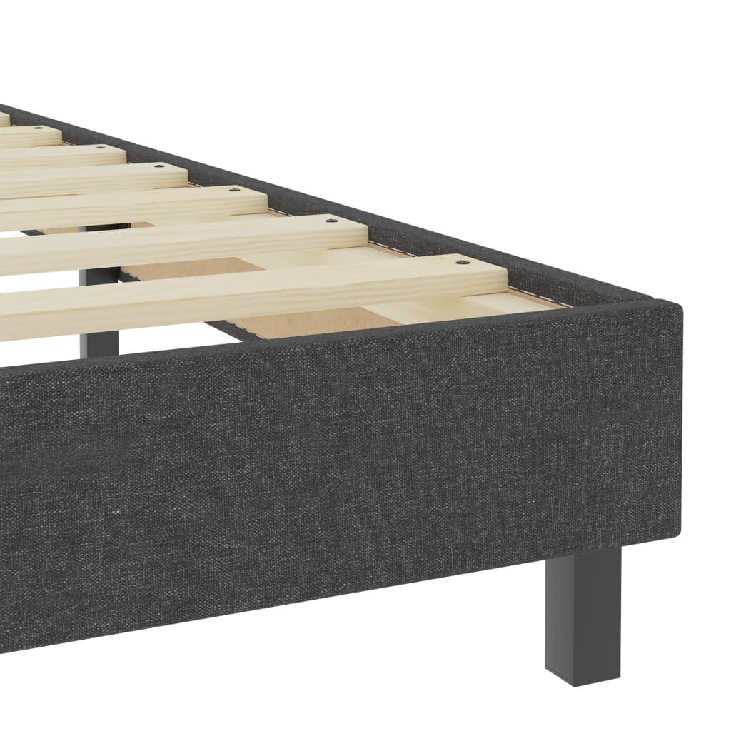 vidaXL gulta ar atsperu matraci, tumši pelēks audums, 80x200 cm cena un informācija | Gultas | 220.lv