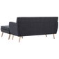 vidaXL stūra dīvāns, 171,5x138x81,5 cm, tumši pelēka auduma apdare cena un informācija | Dīvāni | 220.lv