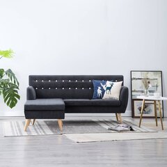 vidaXL stūra dīvāns, 171,5x138x81,5 cm, tumši pelēka auduma apdare цена и информация | Диваны | 220.lv