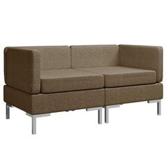 vidaXL stūra dīvāni ar matračiem, 2 gab., brūns audums цена и информация | Диваны | 220.lv