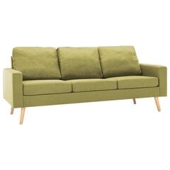 vidaXL trīsvietīgs dīvāns, zaļš audums cena un informācija | Dīvāni | 220.lv