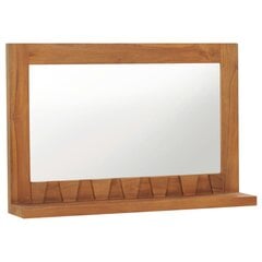 vidaXL sienas spogulis ar plauktu, 60x12x40 cm, masīvs tīkkoks цена и информация | Зеркала | 220.lv