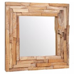vidaXL spogulis, dekoratīvs, 60x60 cm, kvadrāta forma, tīkkoks cena un informācija | Spoguļi | 220.lv