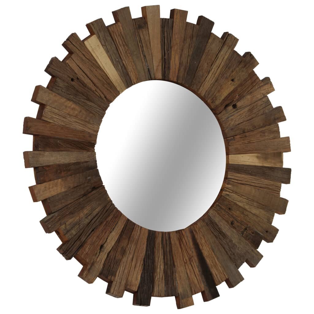 vidaXL sienas spogulis, pārstrādāts masīvkoks, 50 cm cena un informācija | Spoguļi | 220.lv