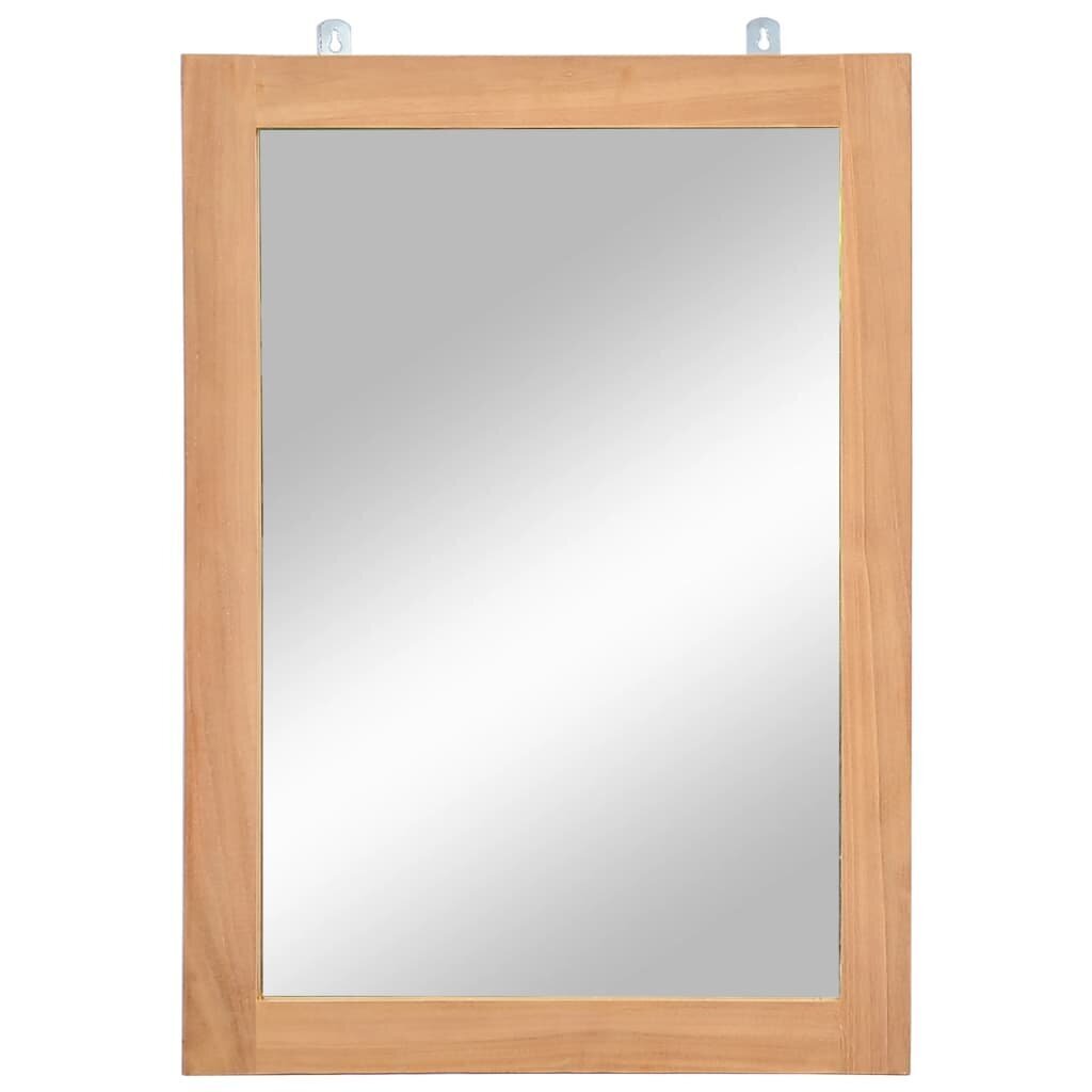 vidaXL sienas spogulis, masīvs tīkkoks, 50x70 cm цена и информация | Spoguļi | 220.lv