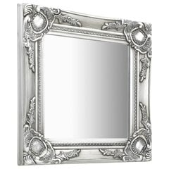 vidaXL baroka stila sienas spogulis, 40x40 cm, sudraba krāsā цена и информация | Зеркала | 220.lv