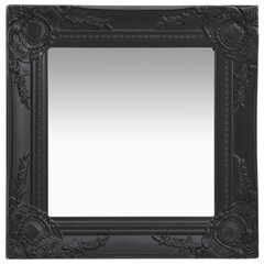 vidaXL baroka stila sienas spogulis, 40x40 cm, melns цена и информация | Зеркала | 220.lv