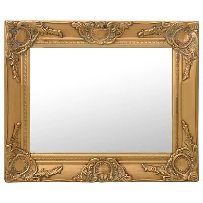 vidaXL baroka stila sienas spogulis, 50x40 cm, zelta krāsā cena un informācija | Spoguļi | 220.lv