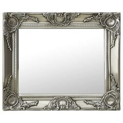 vidaXL baroka stila sienas spogulis, 50x40 cm, sudraba krāsā цена и информация | Зеркала | 220.lv