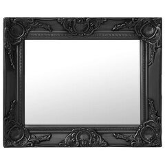 vidaXL baroka stila sienas spogulis, 50x40 cm, melns cena un informācija | Spoguļi | 220.lv
