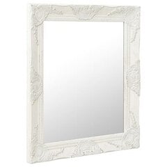 vidaXL baroka stila sienas spogulis, 50x60 cm, balts цена и информация | Зеркала | 220.lv
