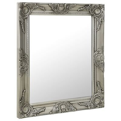 vidaXL baroka stila sienas spogulis, 50x60 cm, sudraba krāsā cena un informācija | Spoguļi | 220.lv