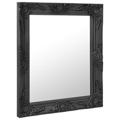 vidaXL baroka stila sienas spogulis, 50x60 cm, melns цена и информация | Зеркала | 220.lv