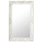 vidaXL baroka stila sienas spogulis, 50x80 cm, balts цена и информация | Spoguļi | 220.lv