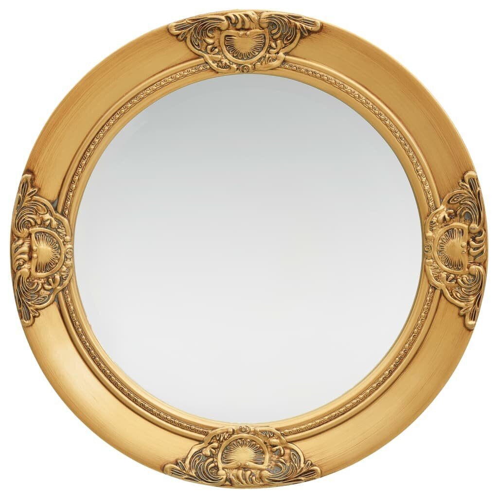 VidaXL baroka stila sienas spogulis, 50 cm, zelta krāsā cena | 220.lv