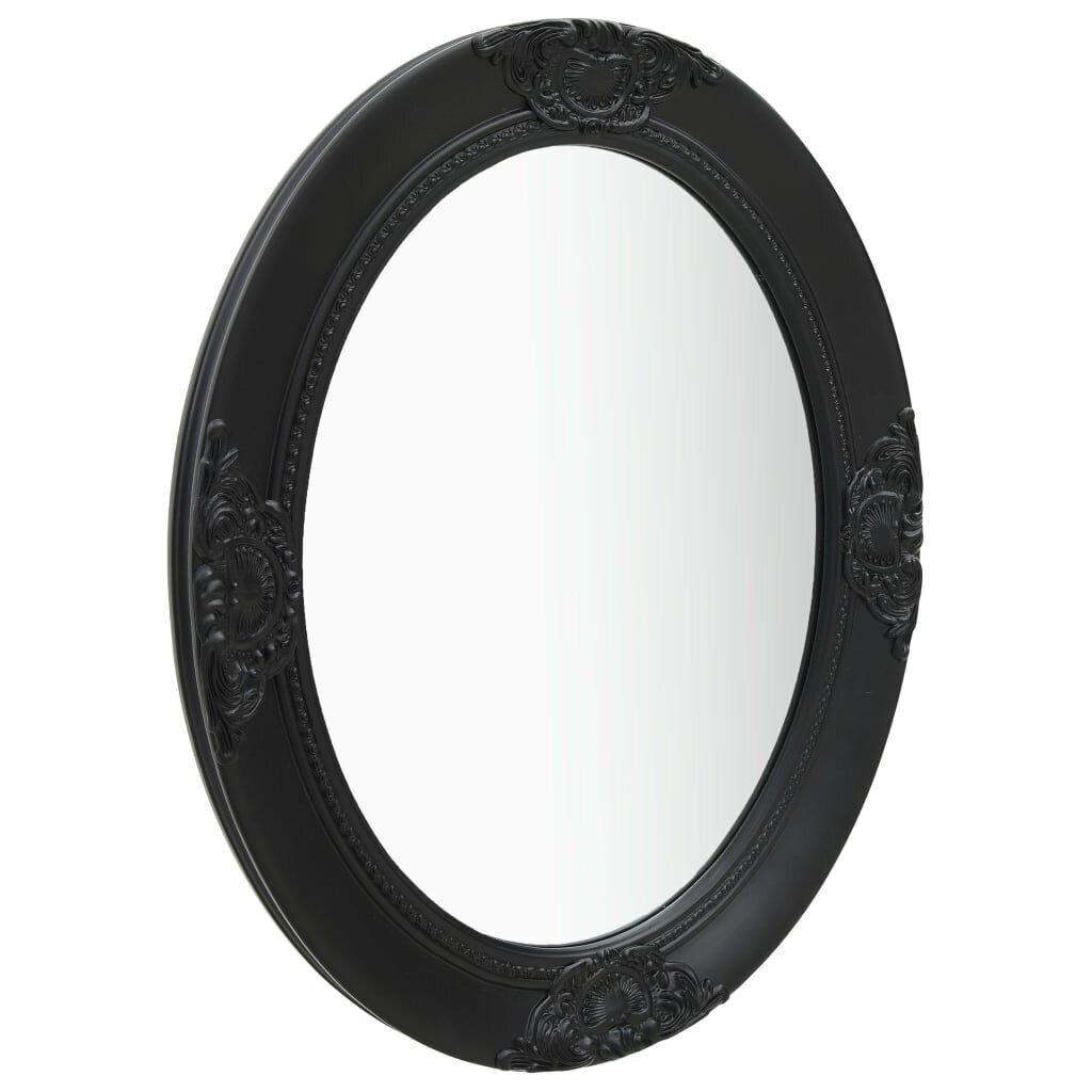 vidaXL baroka stila sienas spogulis, 50x60 cm, melns cena un informācija | Spoguļi | 220.lv