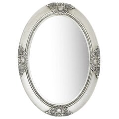 vidaXL baroka stila sienas spogulis, 50x70 cm, sudraba krāsā cena un informācija | Spoguļi | 220.lv