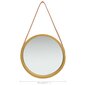vidaXL sienas spogulis ar siksnu, 40 cm, zelta krāsā cena un informācija | Spoguļi | 220.lv