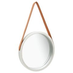 vidaXL sienas spogulis ar siksnu, 40 cm, sudraba krāsā cena un informācija | Spoguļi | 220.lv