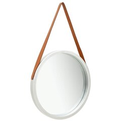 vidaXL sienas spogulis ar siksnu, 50 cm, sudraba krāsā цена и информация | Зеркала | 220.lv
