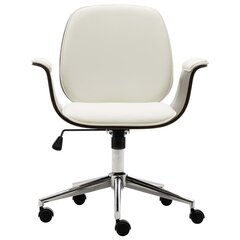 vidaXL biroja krēsls, izliekts koks un mākslīgā āda, balts цена и информация | Офисные кресла | 220.lv
