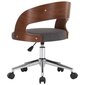 vidaXL biroja krēsls, grozāms, liekts koks, pelēks audums cena un informācija | Biroja krēsli | 220.lv