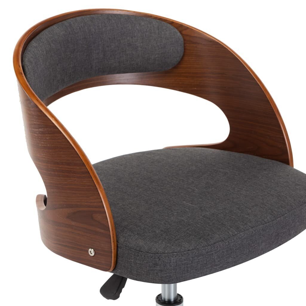 vidaXL biroja krēsls, grozāms, liekts koks, pelēks audums cena un informācija | Biroja krēsli | 220.lv